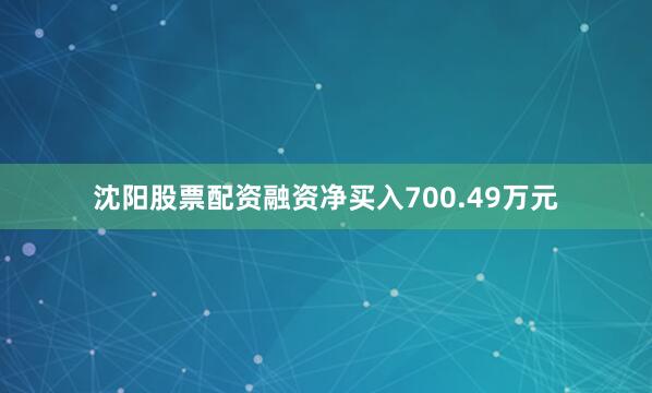 沈阳股票配资融资净买入700.49万元